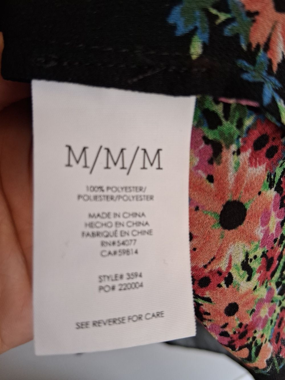 Cabi Floral Sheer Blouse Sz M Black Pink Long Sleeve Boho Peasant Top - Picture 4 of 8